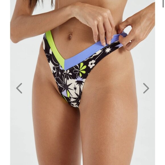 NWT OneOne Swimwear SET Bikini Blue Neon Yellow White Black Jesse Kameron New - Picture 9 of 13